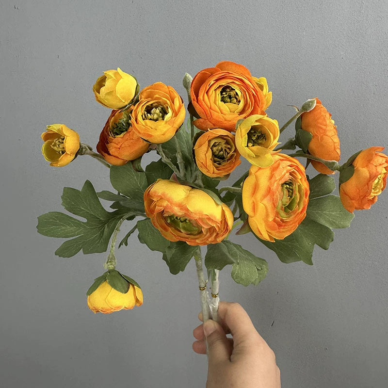 Künstliche 7-Kopf Camellia Blume, 47 cm, realistisch, in 8 Farben, ideal für Hochzeiten, Veranstaltungen, Café-Dekoration, langlebig, pflegeleicht