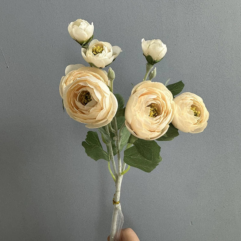 Künstliche 7-Kopf Camellia Blume, 47 cm, realistisch, in 8 Farben, ideal für Hochzeiten, Veranstaltungen, Café-Dekoration, langlebig, pflegeleicht