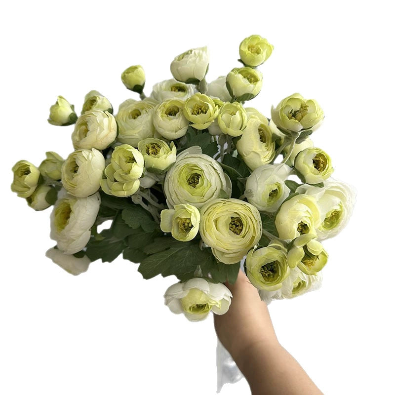 Künstliche 7-Kopf Camellia Blume, 47 cm, realistisch, in 8 Farben, ideal für Hochzeiten, Veranstaltungen, Café-Dekoration, langlebig, pflegeleicht