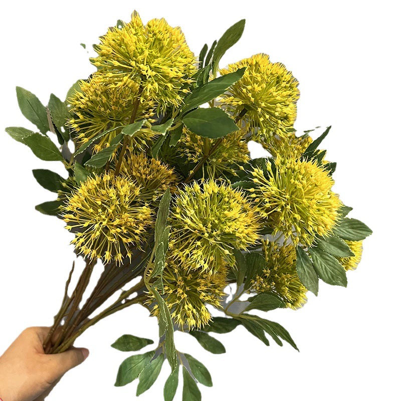 Zierlauch künstlich 67cm, 3 Allium Blütenköpfe pro Stiel, Täuschend Echte Kunstblume für Bodenvase, Hochzeit, Gastronomie & Floristik
