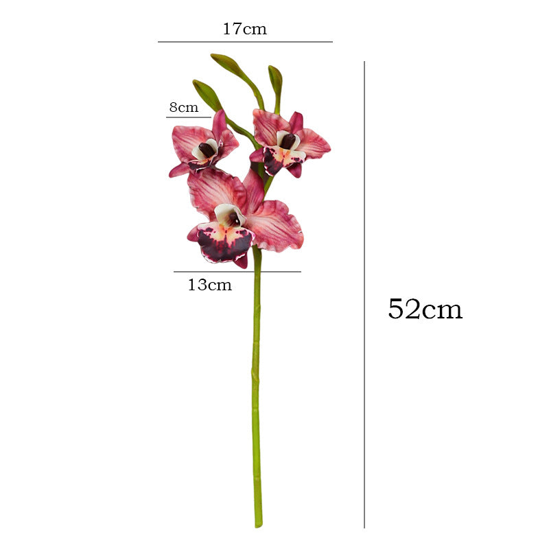 Hochwertige künstliche Orchidee, 52 cm, realistische Nachahmung, perfekt für Hochzeiten, Dekoration und Fotorequisiten