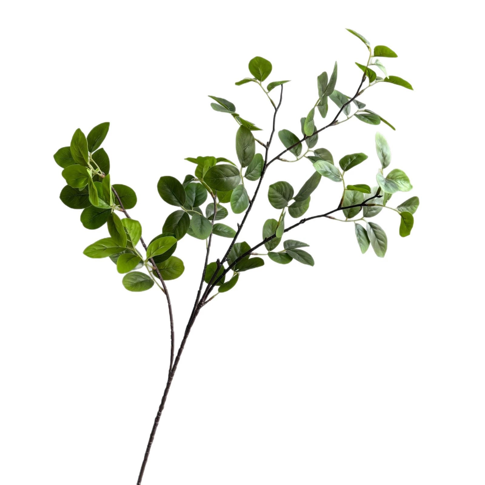 Künstlicher Blätterzweig 2er-Set, 90 cm, Real-Touch Zweig mit runden Blättern, Grün oder Herbst, für hohe Vasen, Hochzeit & Floristik