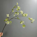 Künstlicher Forsythienzweig 127 cm, langer hängender Dekozweig, täuschend echt in Gelb, Weiß, Lila – Ideal für Bodenvase, Hochzeit, Gastronomie