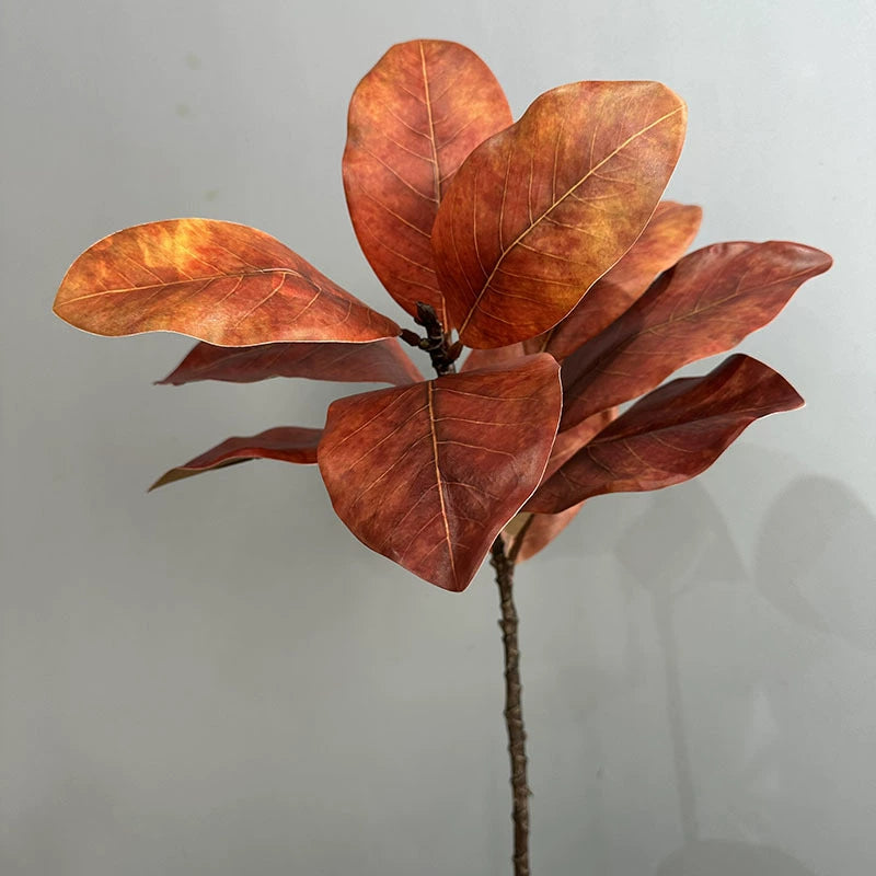 Künstlicher Magnolienzweig 56 cm, Täuschend Echte Blätter, Dekozweig für Vase, Floristik, Hochzeit, Mengenrabatt für B2B