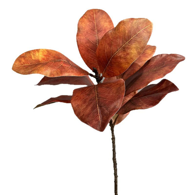 Künstlicher Magnolienzweig 56 cm, Täuschend Echte Blätter, Dekozweig für Vase, Floristik, Hochzeit, Mengenrabatt für B2B