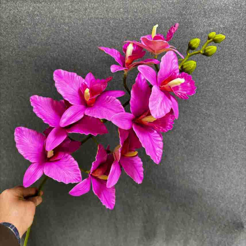 Künstliche 9 Kopf Cattleya Orchidee, 100 cm, realistische Textur, perfekt für Hochzeiten, Cafés, Einzelhandel, langlebig und wartungsfrei