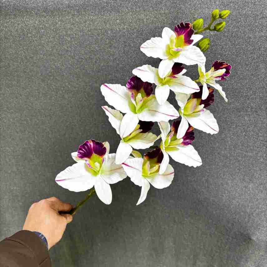 Künstliche 9 Kopf Cattleya Orchidee, 100 cm, realistische Textur, perfekt für Hochzeiten, Cafés, Einzelhandel, langlebig und wartungsfrei