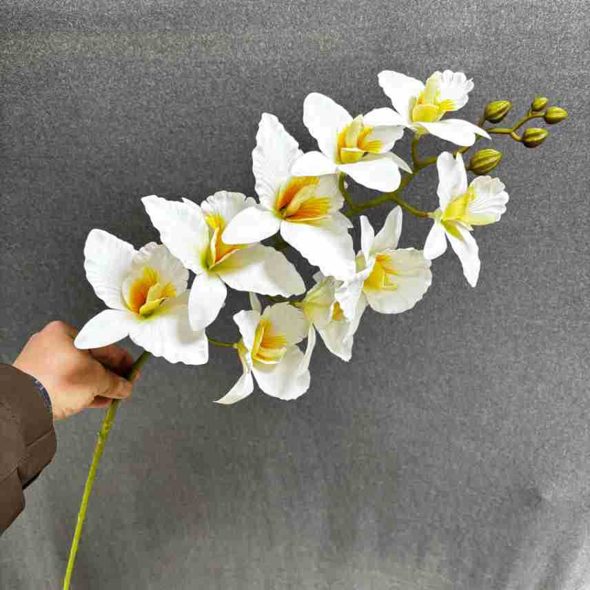 Künstliche 9 Kopf Cattleya Orchidee, 100 cm, realistische Textur, perfekt für Hochzeiten, Cafés, Einzelhandel, langlebig und wartungsfrei