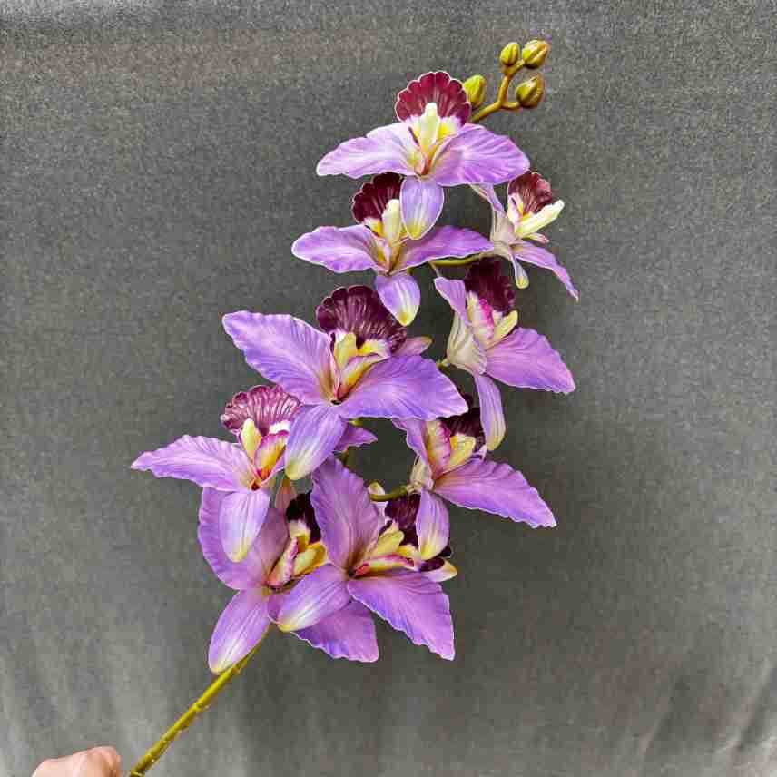 Künstliche 9 Kopf Cattleya Orchidee, 100 cm, realistische Textur, perfekt für Hochzeiten, Cafés, Einzelhandel, langlebig und wartungsfrei