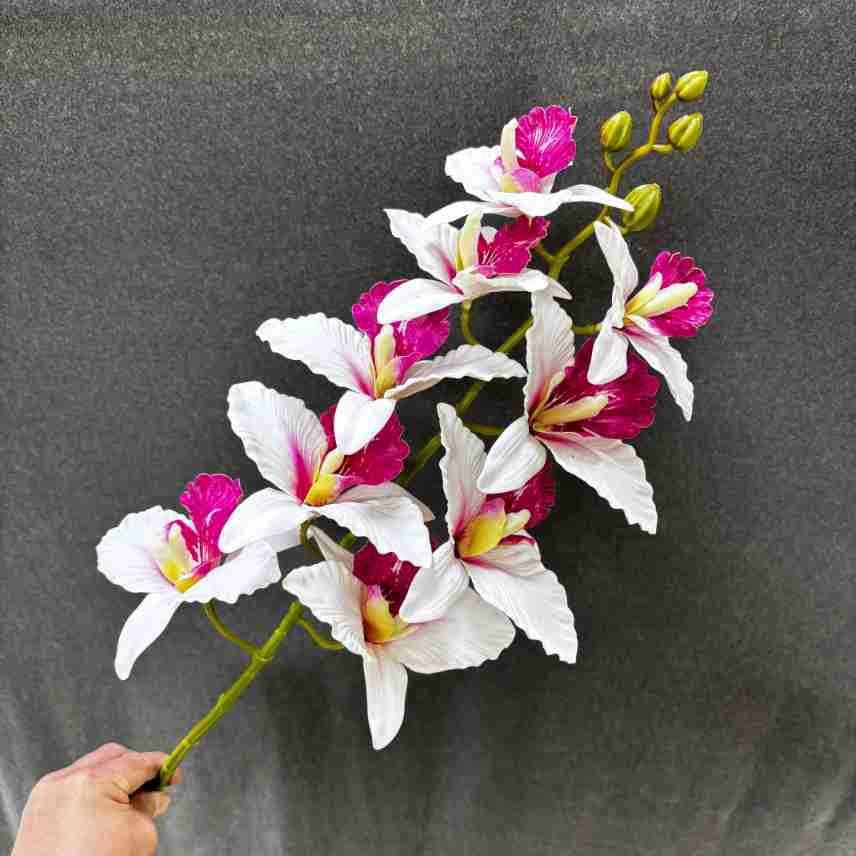 Künstliche 9 Kopf Cattleya Orchidee, 100 cm, realistische Textur, perfekt für Hochzeiten, Cafés, Einzelhandel, langlebig und wartungsfrei