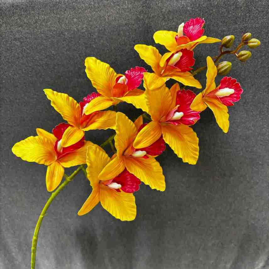 Künstliche 9 Kopf Cattleya Orchidee, 100 cm, realistische Textur, perfekt für Hochzeiten, Cafés, Einzelhandel, langlebig und wartungsfrei