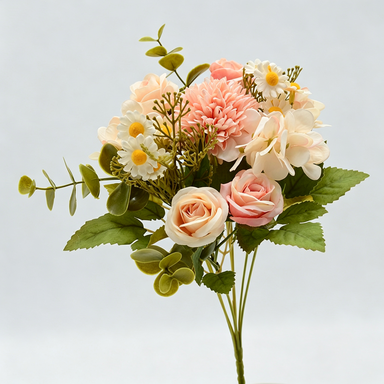Künstlicher Blumenstrauß, 30 cm, realistisch, bunt, perfekt für Hochzeiten, Garten, Innendekoration, Café, Hotel