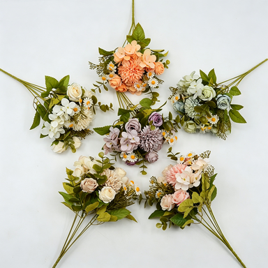Künstlicher Blumenstrauß, 30 cm, realistisch, bunt, perfekt für Hochzeiten, Garten, Innendekoration, Café, Hotel
