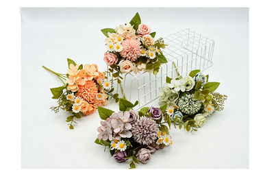 Künstlicher Blumenstrauß, 30 cm, realistisch, bunt, perfekt für Hochzeiten, Garten, Innendekoration, Café, Hotel