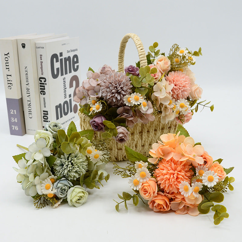 Künstlicher Blumenstrauß, 30 cm, realistisch, bunt, perfekt für Hochzeiten, Garten, Innendekoration, Café, Hotel