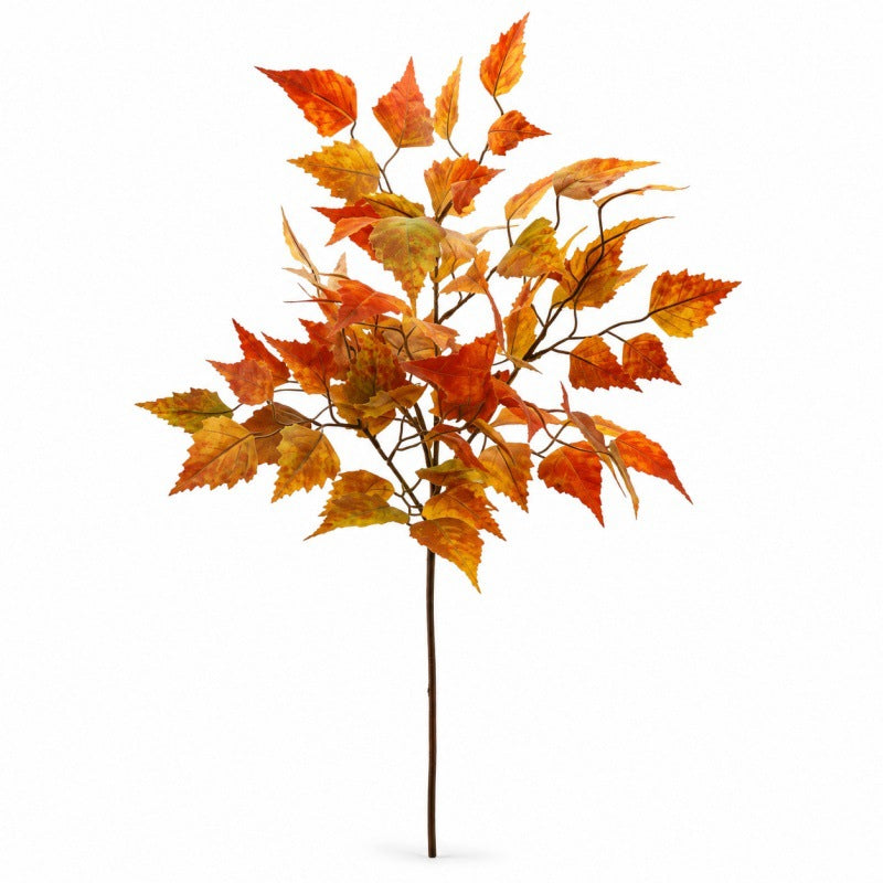 Künstlicher Ahornzweig 56 cm, Naturgetreue Ahornblätter in Herbstfarben, Dekozweig für Vase, Floristik, Hochzeit & Herbstdeko