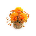 Künstliche Chrysanthemen im Topf, 2er-Set, 14cm | Naturgetreue Kugel-Chrysantheme in Herbstfarben für Tischdeko, Hochzeit, Gastronomie