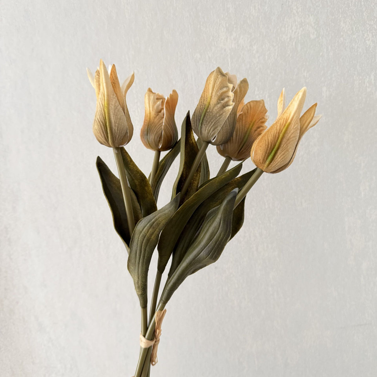 Tulpenbund Künstlich 34 cm, Vintage Tulpen in Herbstfarben, Realistische Kunstblumen für Dekoration, Hochzeit, Gastronomie & Floristik