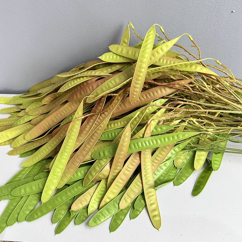 Künstliche Erbsenschote, 66 cm, realistisch, grün/gelb, ideal für Hochzeiten, Cafés, Einzelhandel