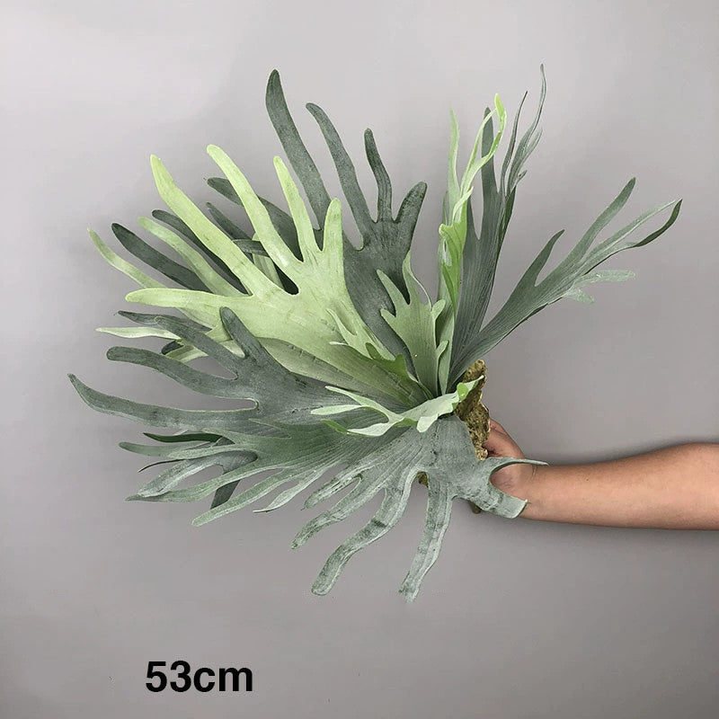 Künstliche Sukkulente mit Geweihblättern, 30 cm, realistische Optik, ideal für Hochzeiten, Cafés, Wohnräume, langlebig, pflegeleicht