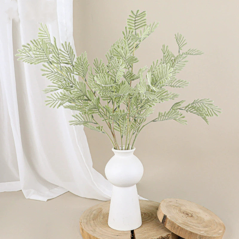 75 cm hohe, realistische Mimose, graugrün, perfekte Dekoration für Hochzeiten, Cafés, Einzelhandel, pflegeleicht, langlebig, allergiefrei
