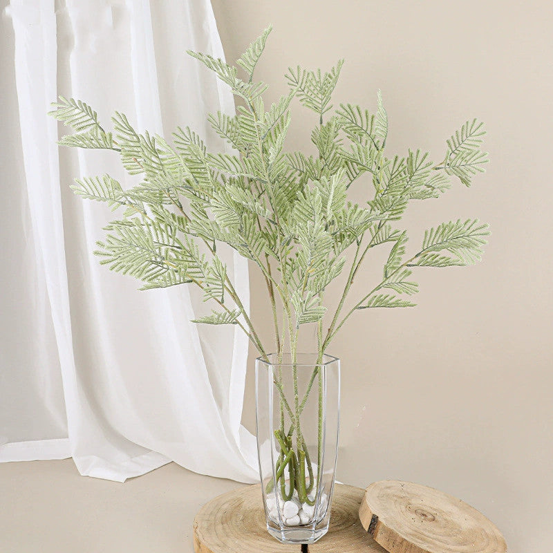 75 cm hohe, realistische Mimose, graugrün, perfekte Dekoration für Hochzeiten, Cafés, Einzelhandel, pflegeleicht, langlebig, allergiefrei