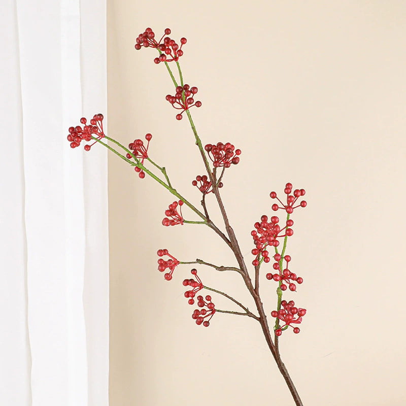 80 cm rote und blaue künstliche Beeren, realistisch, für Hochzeiten, Innendekoration, Café- und Einzelhandel, pflegeleicht