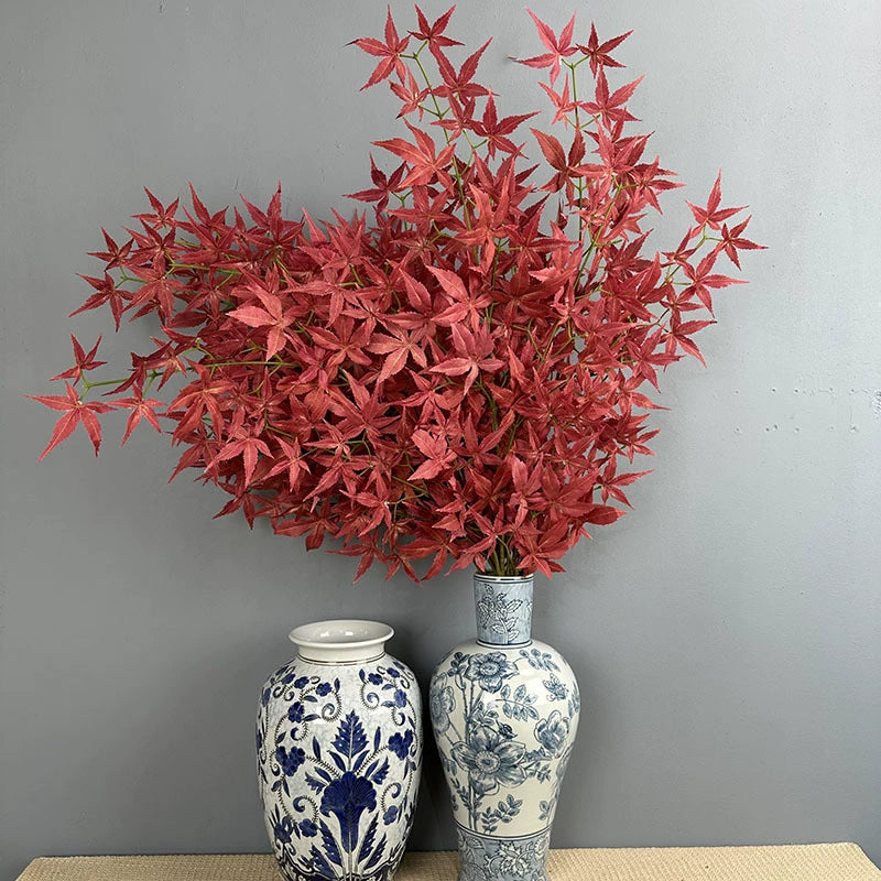 Künstliche Herbstblätter, 110 cm, realistische Farbvarianten, perfekt für Hochzeiten, Innendekoration, Cafés, Gräber