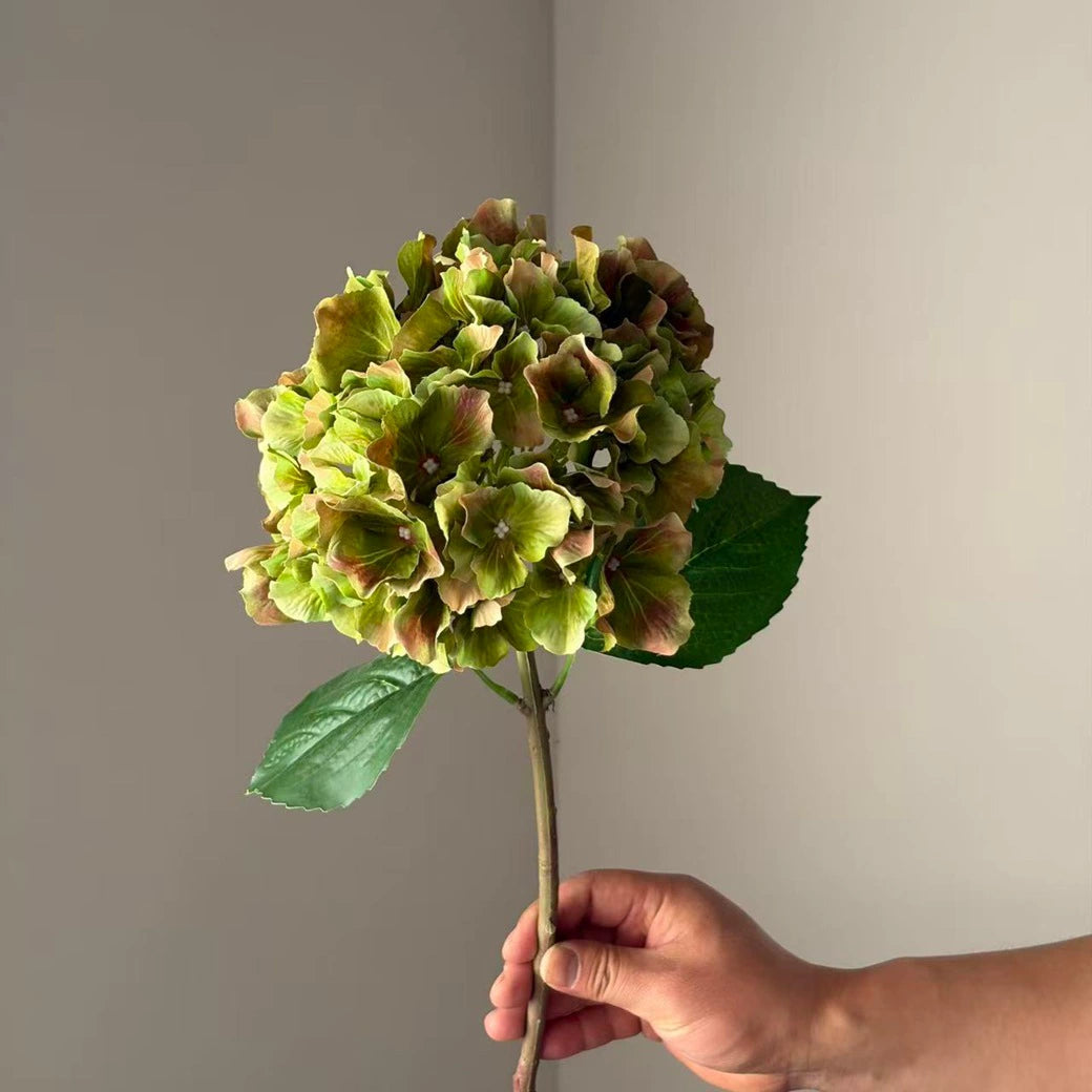 Faux-Hydrangea mit großen Blütenblättern, 46 cm, tiefviolett, realistische Optik, ideal für Hochzeiten, Cafés, Einzelhandel