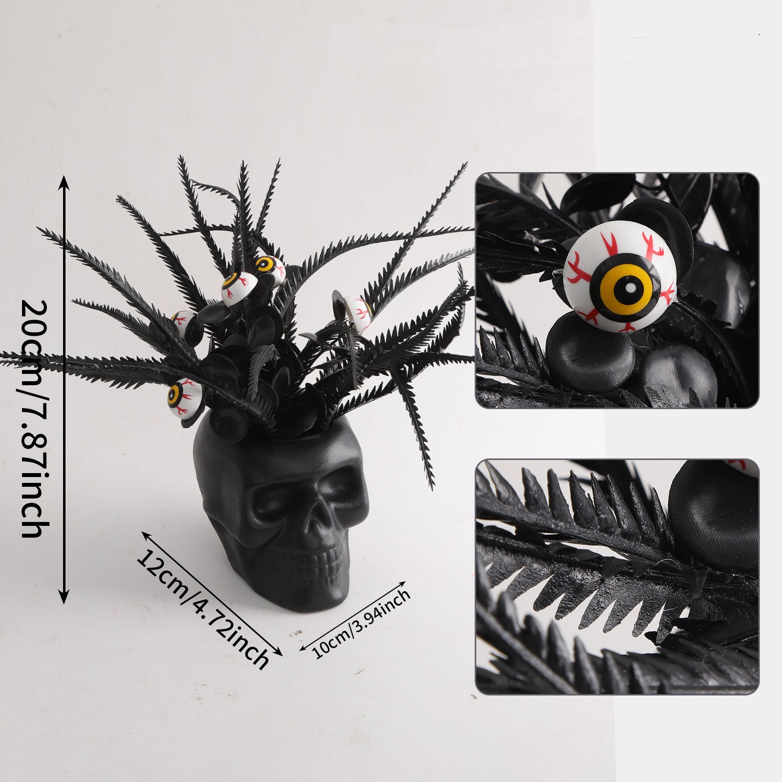 Halloween Skelettopflanze, 20cm Kunststoff, Gruselige Deko für Hochzeiten, Feste, Cafés, Hotels, Einzelhandel
