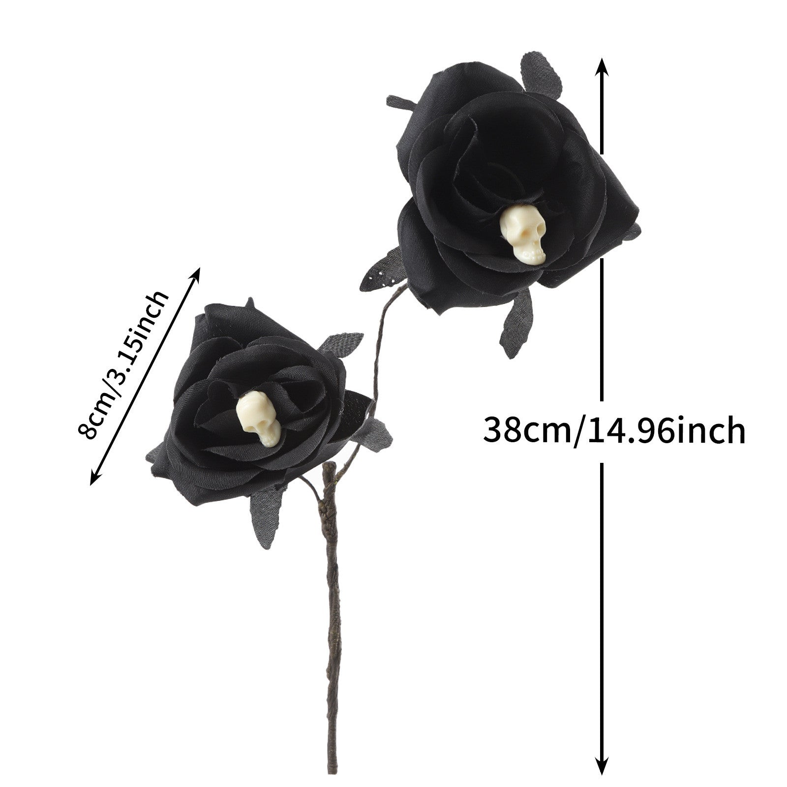 Faux-Rosen mit Spinnen, 38cm, Kunstseide, Gothic Halloween Deko, Hochzeiten, Partys, Innenräume
