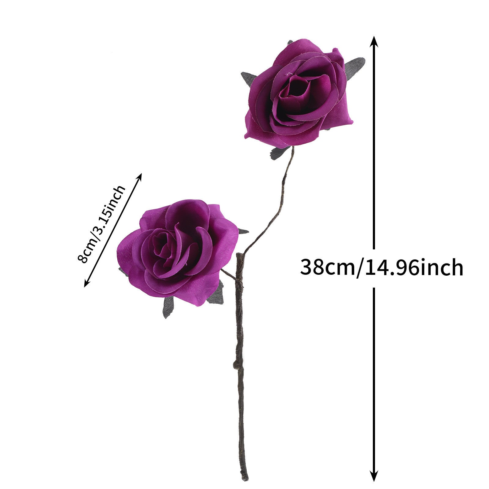 Faux-Rosen mit Spinnen, 38cm, Kunstseide, Gothic Halloween Deko, Hochzeiten, Partys, Innenräume