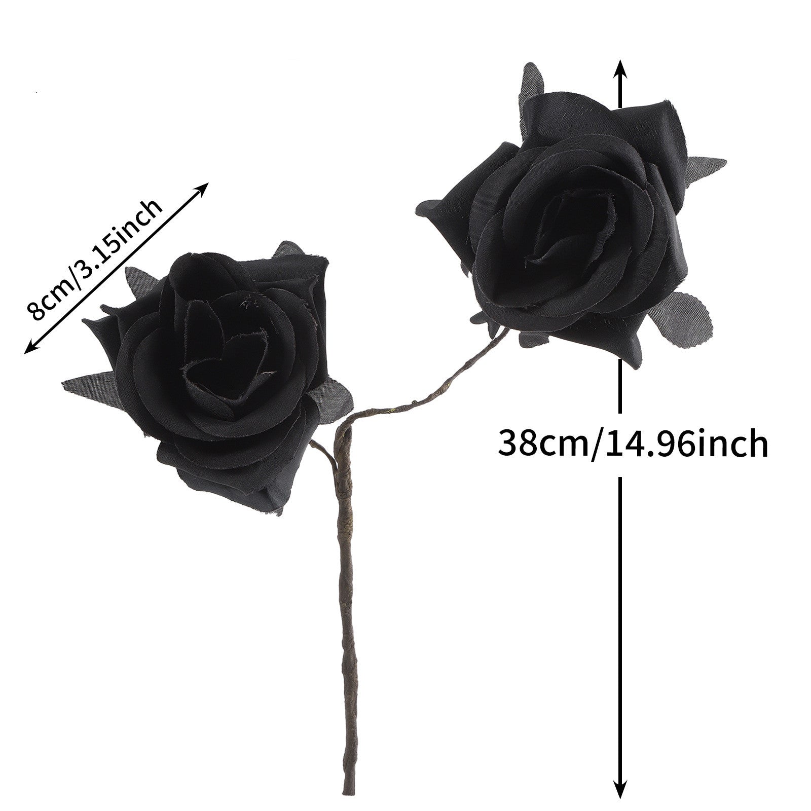 Faux-Rosen mit Spinnen, 38cm, Kunstseide, Gothic Halloween Deko, Hochzeiten, Partys, Innenräume