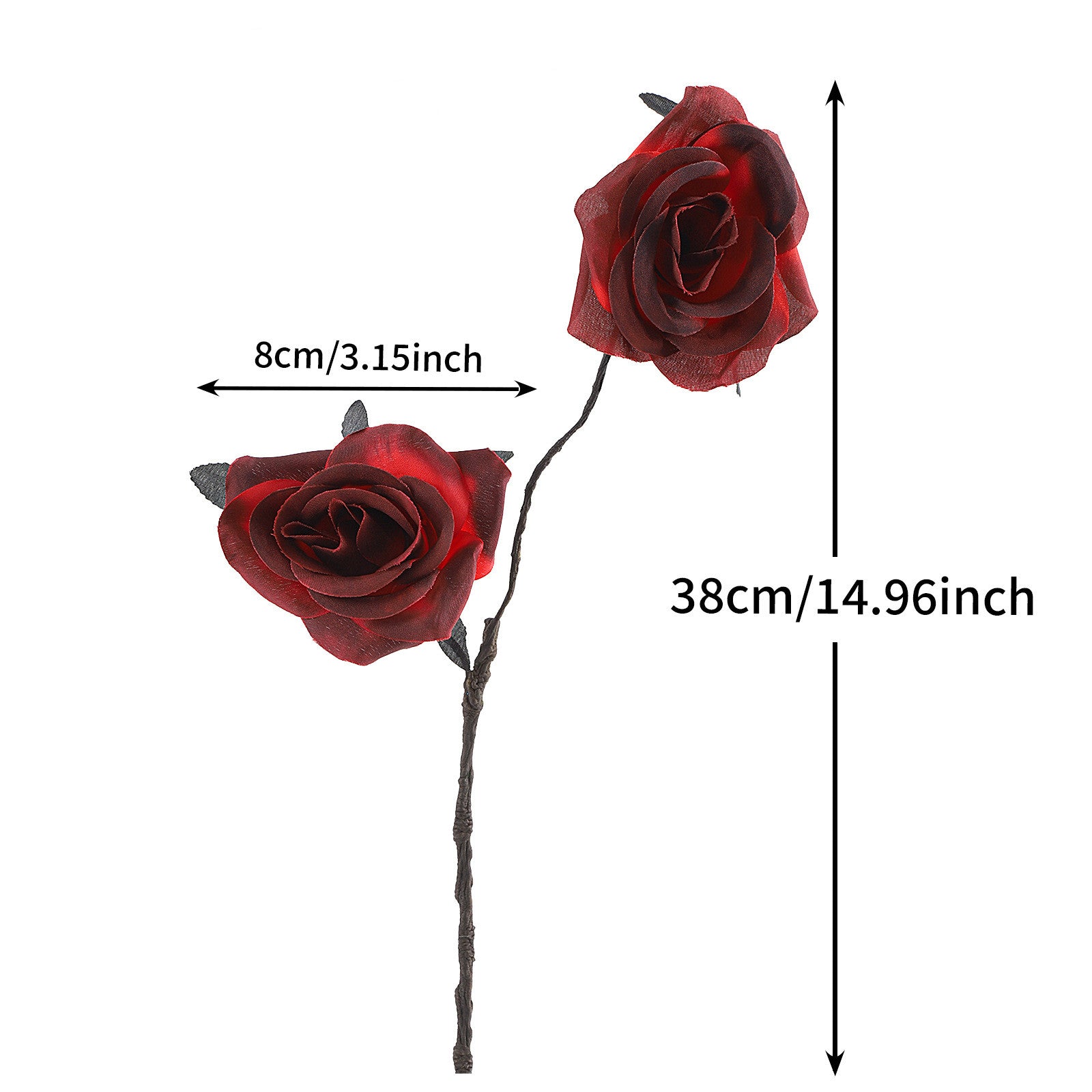 Faux-Rosen mit Spinnen, 38cm, Kunstseide, Gothic Halloween Deko, Hochzeiten, Partys, Innenräume