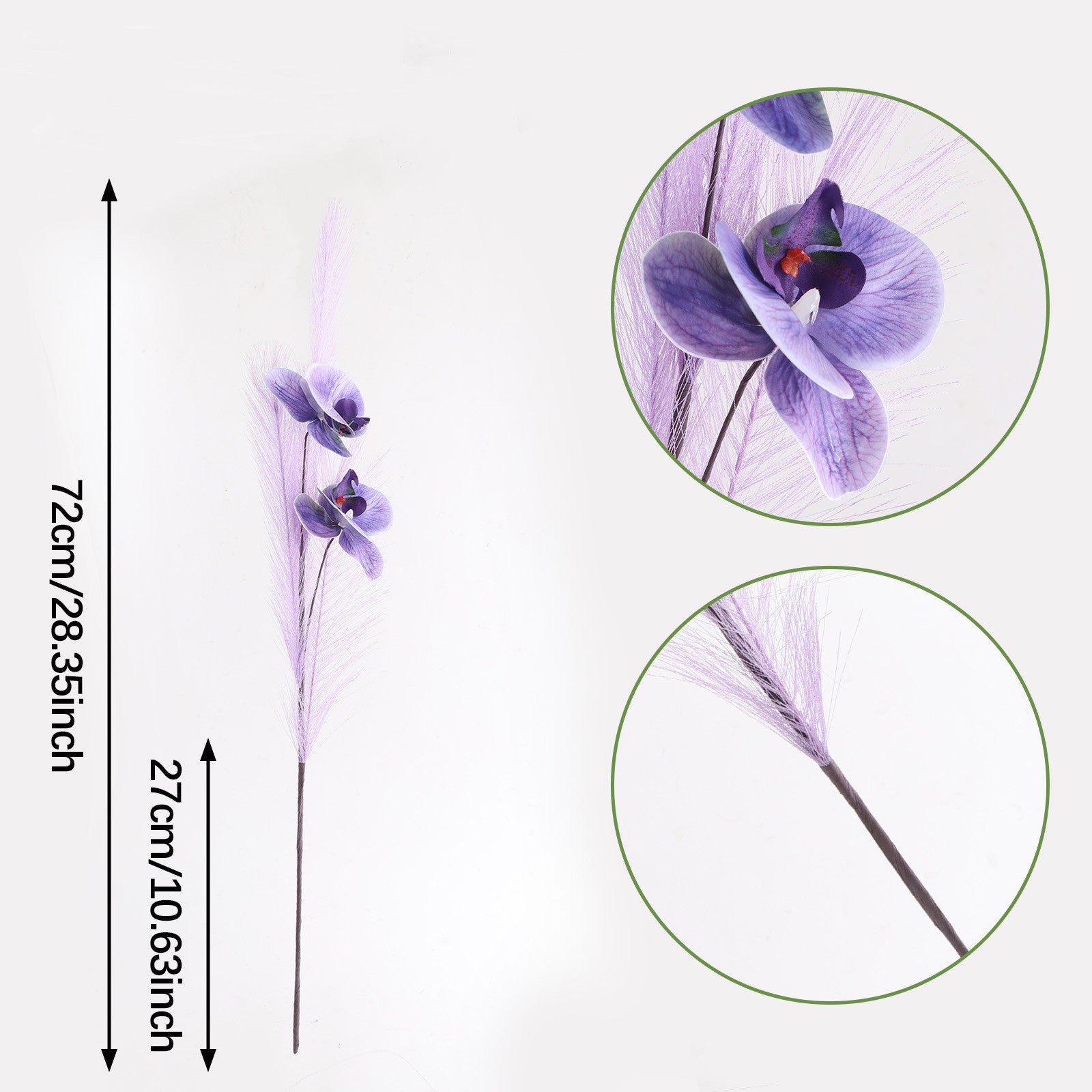 72cm Kunstseide Phalaenopsis Orchidee, 5 Stück, Real-Touch, Hochzeitsdekoration, Innendekor, Hotelgestaltung