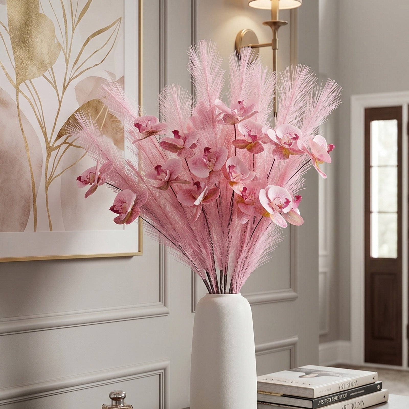 72cm Kunstseide Phalaenopsis Orchidee, 5 Stück, Real-Touch, Hochzeitsdekoration, Innendekor, Hotelgestaltung