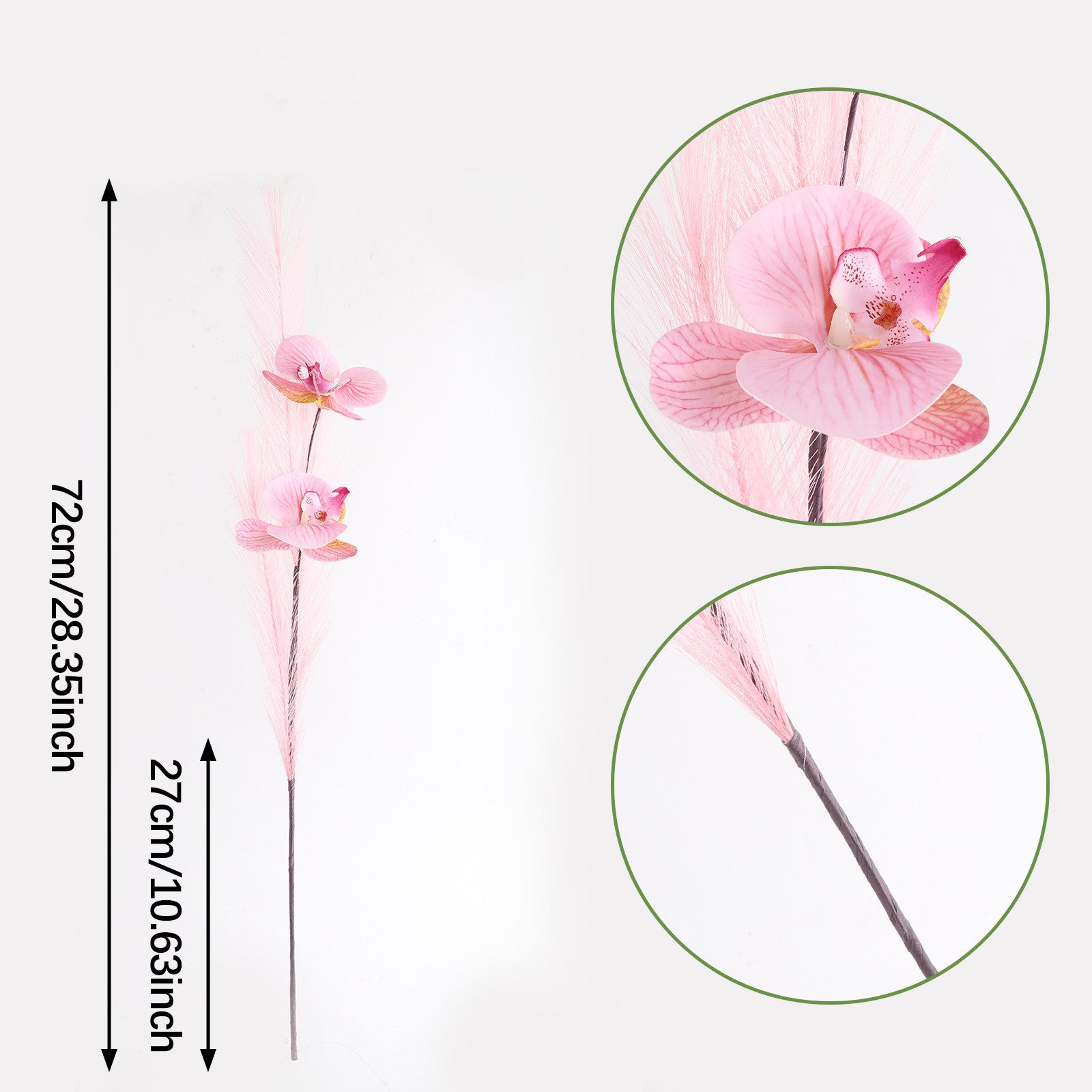 72cm Kunstseide Phalaenopsis Orchidee, 5 Stück, Real-Touch, Hochzeitsdekoration, Innendekor, Hotelgestaltung