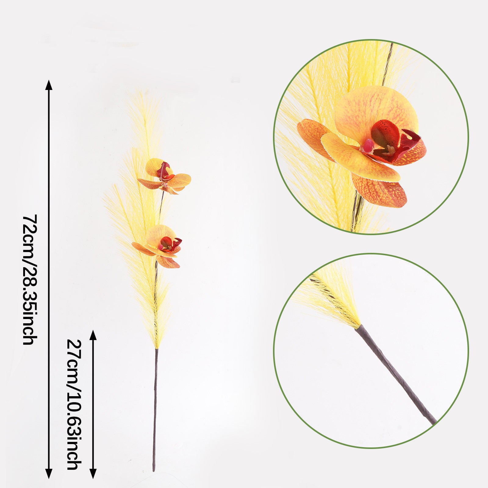 72cm Kunstseide Phalaenopsis Orchidee, 5 Stück, Real-Touch, Hochzeitsdekoration, Innendekor, Hotelgestaltung