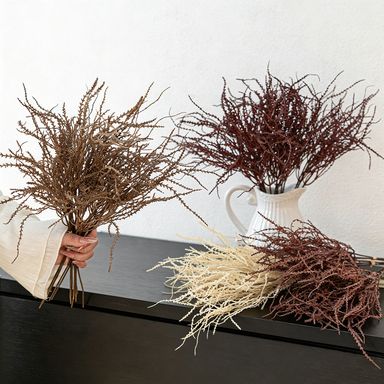 Künstliche Herbstblumenstrauß mit Korallenmoos, 45cm, Kunststoff, ideal für Hochzeiten, Innendekoration, Veranstaltungen