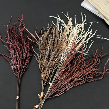 Künstliche Herbstblumenstrauß mit Korallenmoos, 45cm, Kunststoff, ideal für Hochzeiten, Innendekoration, Veranstaltungen