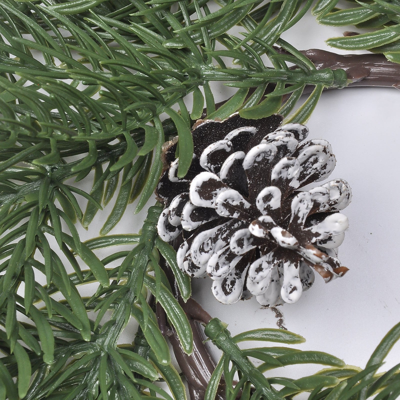 Weihnachtskranz mit Kerzenhalter, 2-farbiger Nordmanntanne-Kunststoff, 30 cm Durchmesser, realistische Optik, für Hochzeiten, Dekoration, Innenbereich