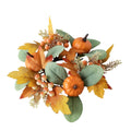 Kunststoff-Floral-Kranz mit Ahornblättern und roten Beeren, 25 cm Durchmesser, realistische Tischdekoration für Hochzeiten, Beerdigungen, saisonale Dekoration