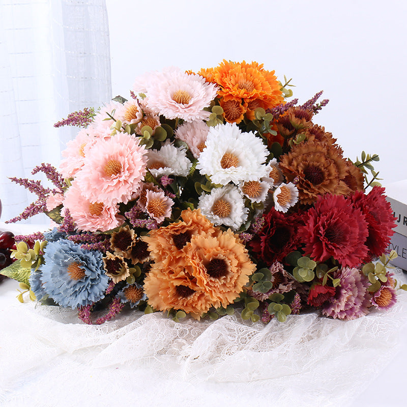 Künstliche Ballchrysantheme, 30 cm, Seidenblume, Hochzeitsdekoration, Wohnaccessoire, realistische Optik, für Vasen und Brautsträuße