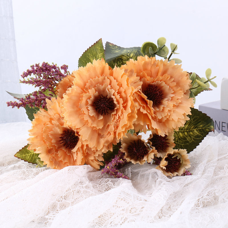 Künstliche Ballchrysantheme, 30 cm, Seidenblume, Hochzeitsdekoration, Wohnaccessoire, realistische Optik, für Vasen und Brautsträuße