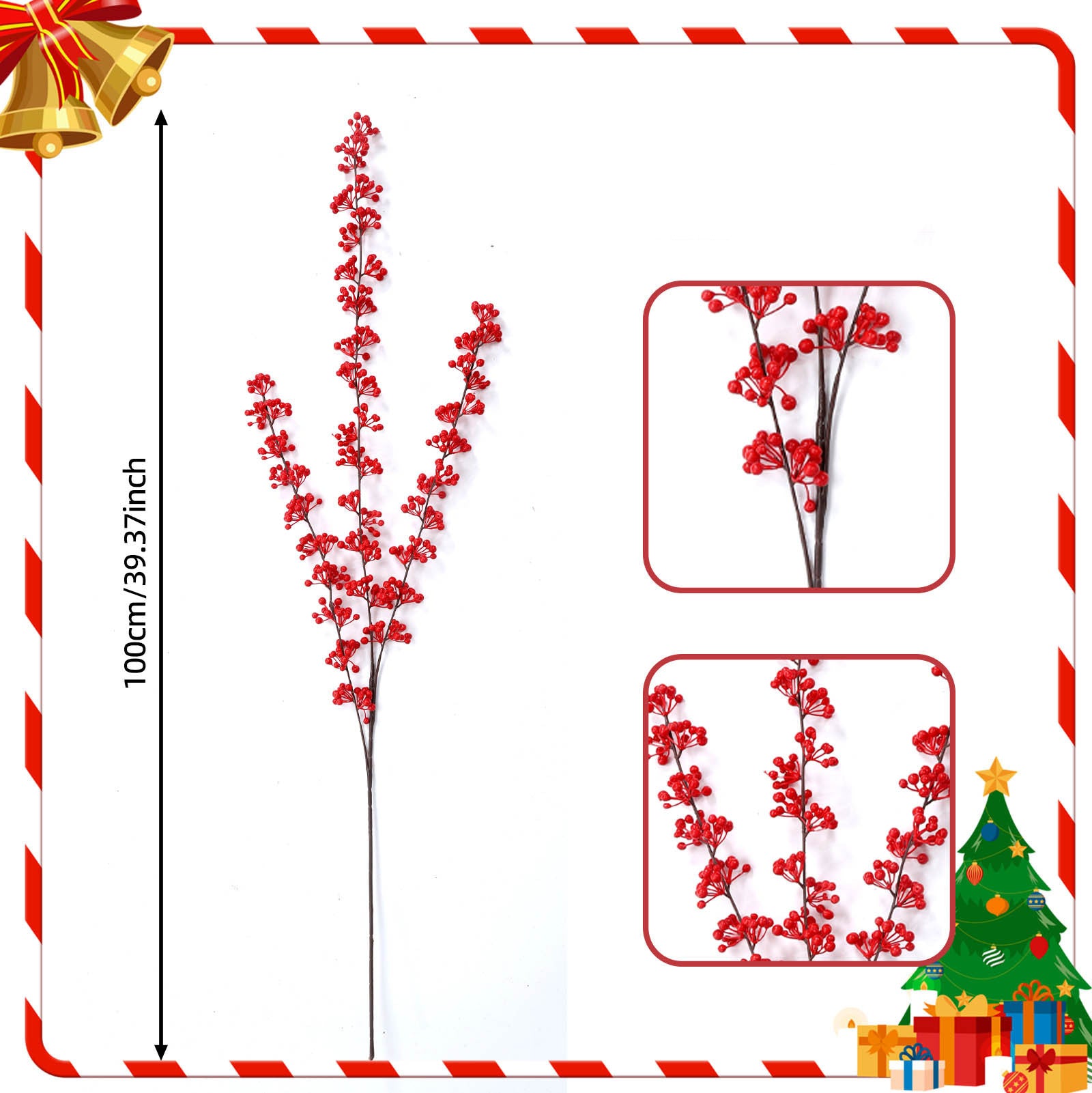 Künstlicher Weihnachtsbaum-Zweig, 73 cm, Kunststoff, realistisch, ideal für Festdekoration, Heimdekoration, Hochzeiten, Cafés
