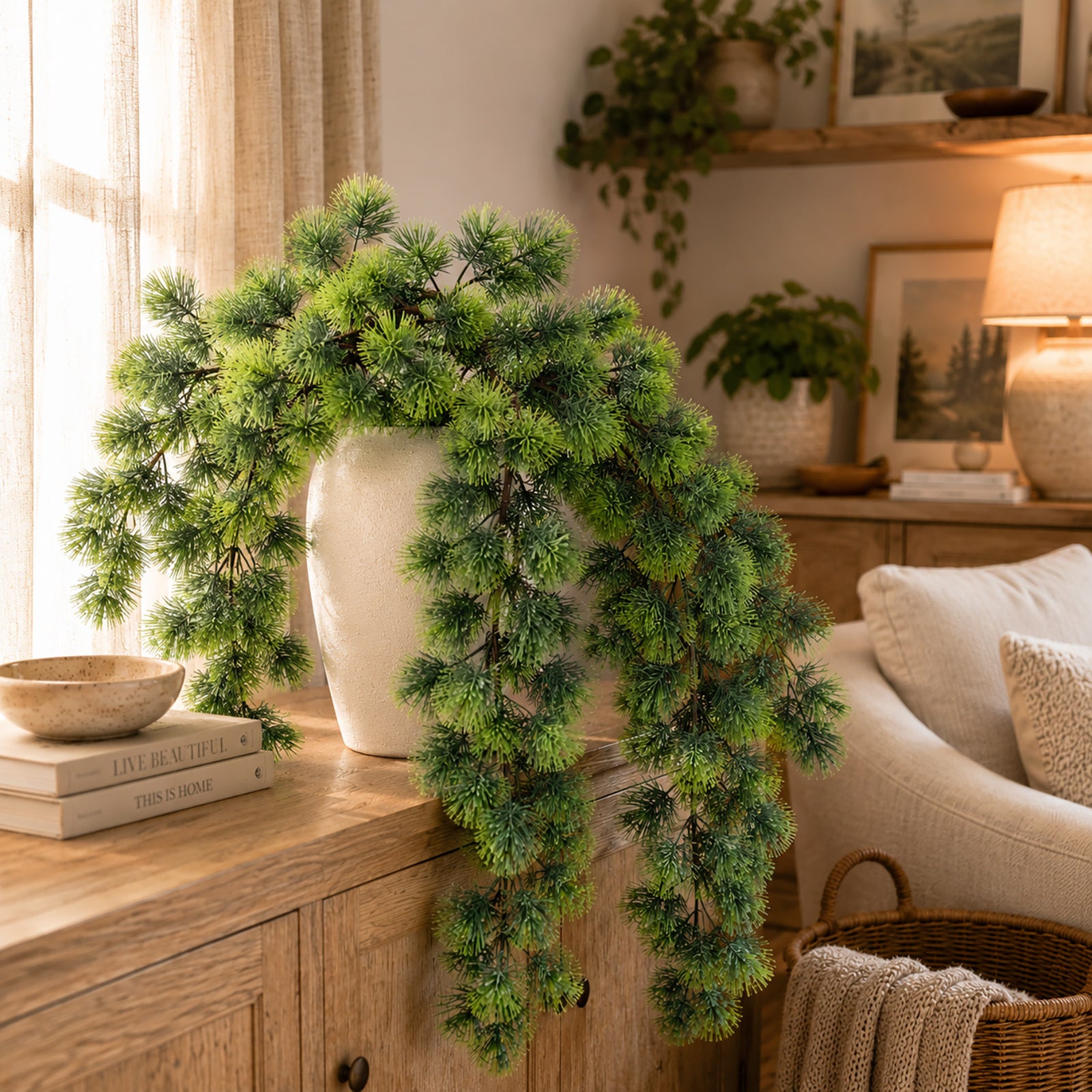 Künstlicher Weihnachtsbaum-Zweig, 73 cm, Kunststoff, realistisch, ideal für Festdekoration, Heimdekoration, Hochzeiten, Cafés