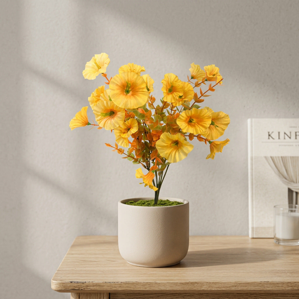 Künstliche Seidenblumen, 12 cm lang, Eukalyptus mit Morgenröte, für Hochzeiten, Wohnkultur, Cottagecore-Dekoration, realistische Blumenarrangements