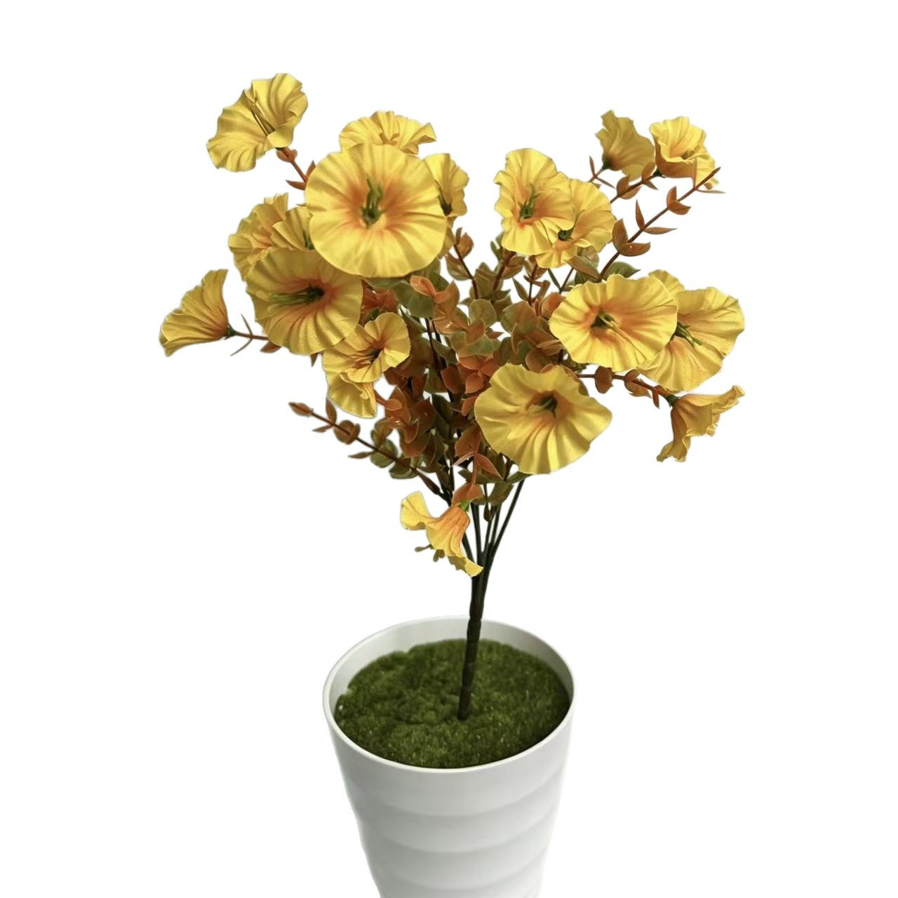Künstliche Seidenblumen, 12 cm lang, Eukalyptus mit Morgenröte, für Hochzeiten, Wohnkultur, Cottagecore-Dekoration, realistische Blumenarrangements