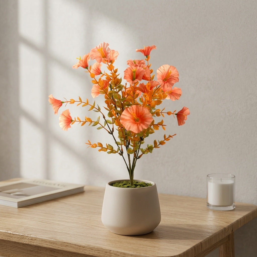 Künstliche Seidenblumen, 12 cm lang, Eukalyptus mit Morgenröte, für Hochzeiten, Wohnkultur, Cottagecore-Dekoration, realistische Blumenarrangements