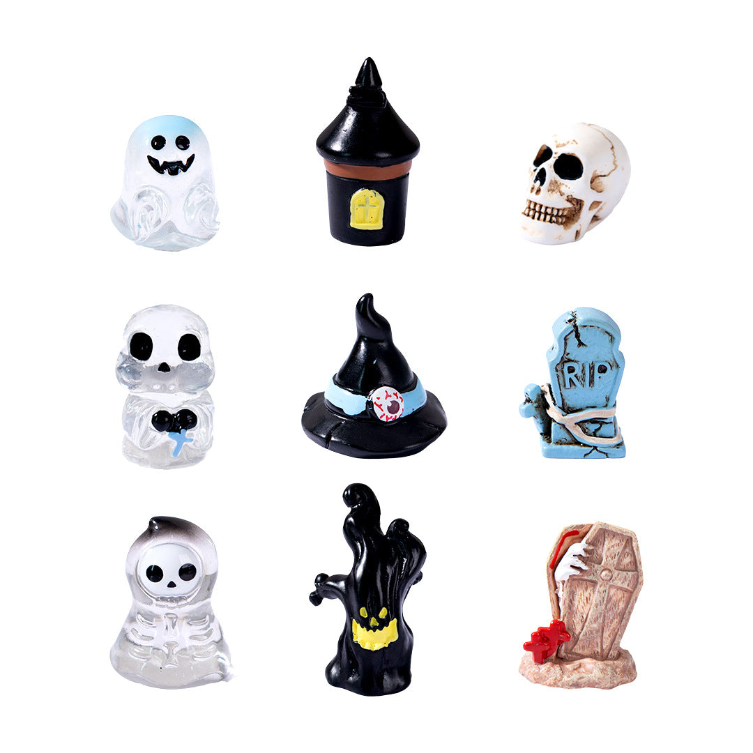Halloween-Dekoration Wasserball-Set, 15 Stück, Kunstharz, Geister, Kürbisse, Skelette, 3er-Pack, für Hochzeiten, Geschäfte, Zuhause